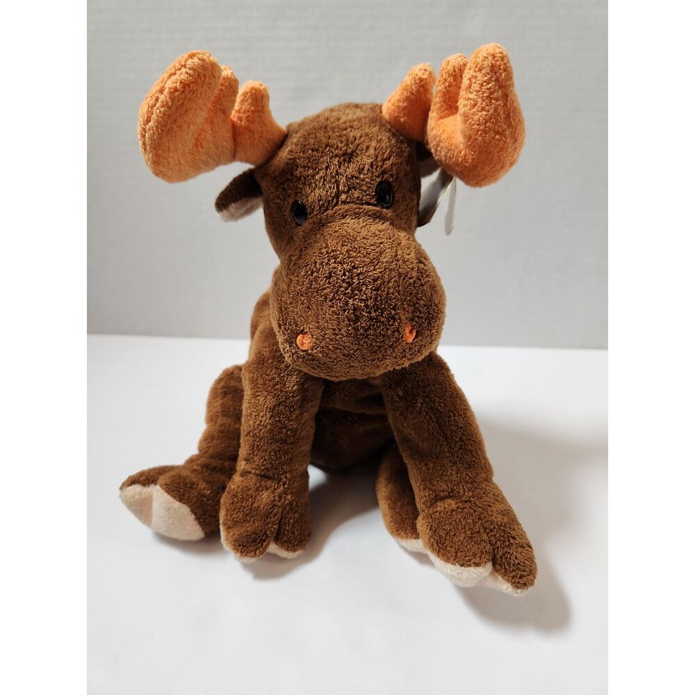 TY Pluffies “Lumpy” Moose Plush 2003 Retired Brown Orange Antlers Stuffed Animal